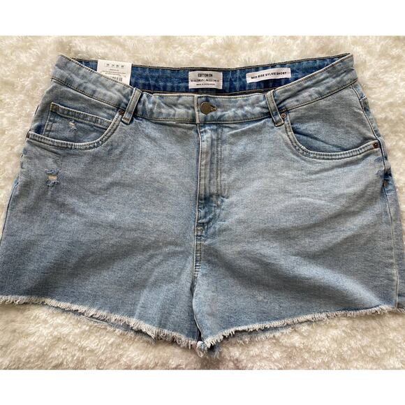 Cotton On Pants - Cotton On Mid Rise Sylvie Denim Blue Jean Shorts NEW Size 14